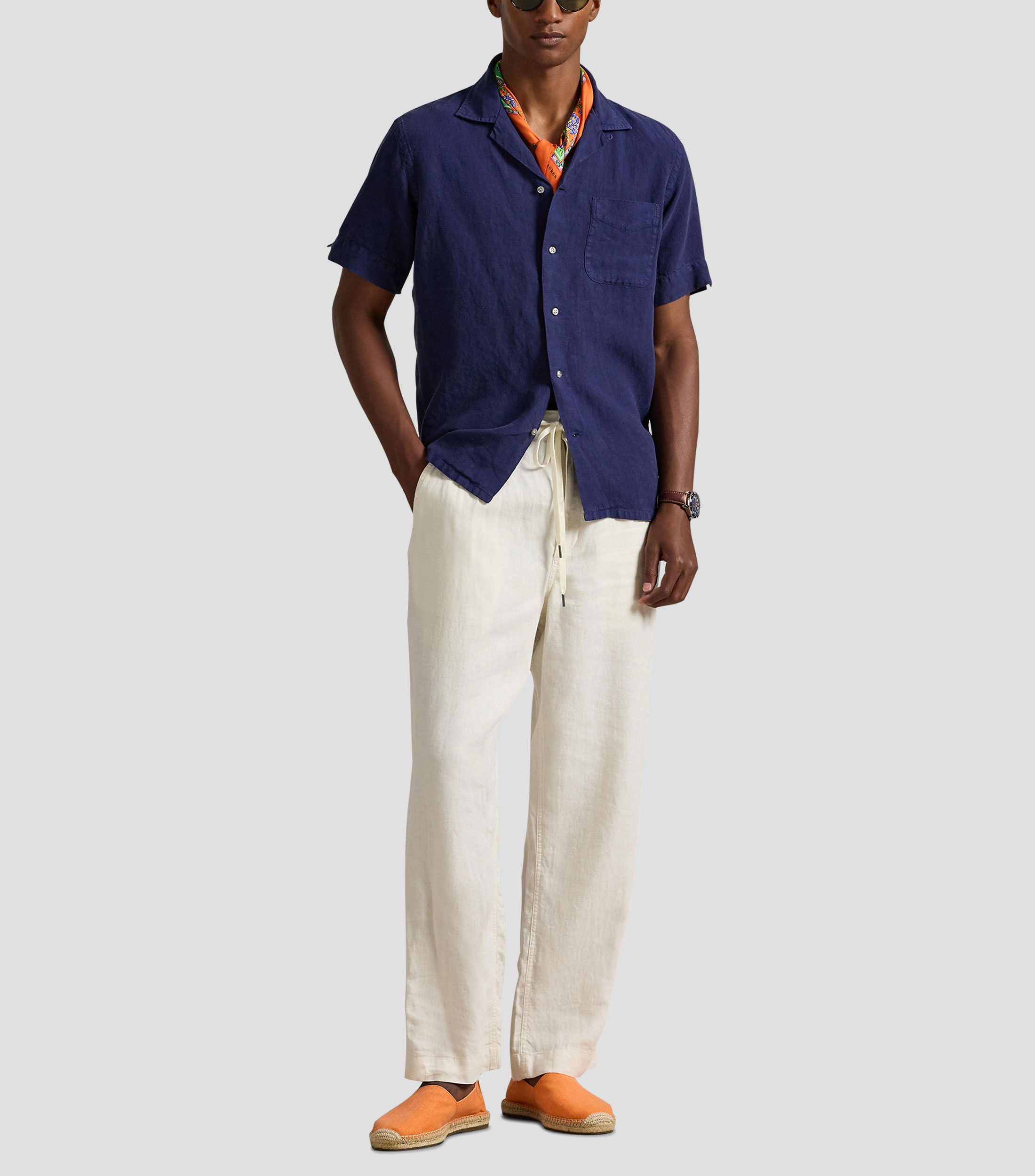 Camisa lisa manga corta Hombre